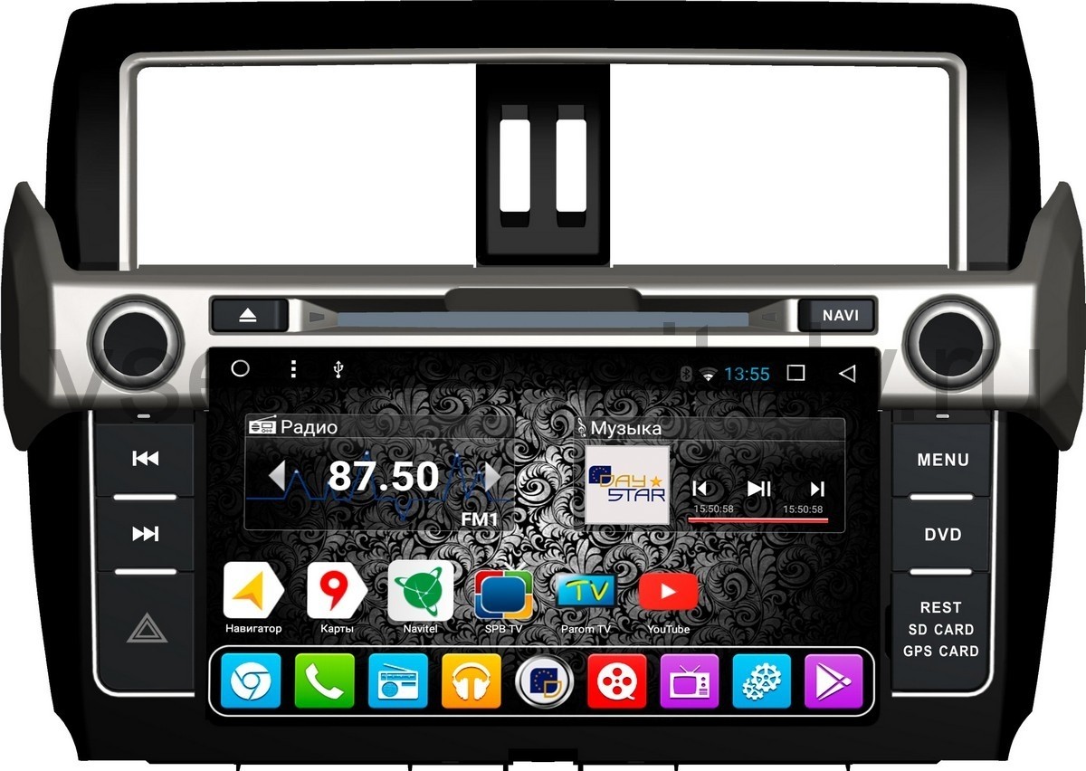 Android multimedia land cruiser prado 150. магнитола farcar s170. монитор в прадо 150 вместо штатного.