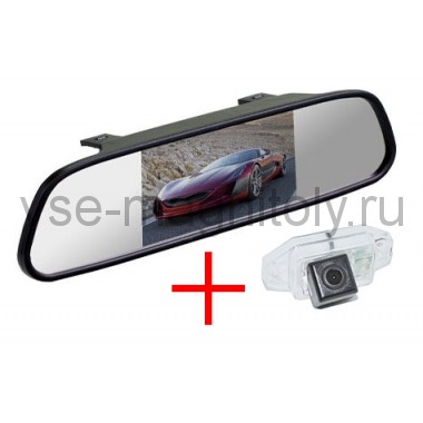 Зеркало + камера для Toyota Prado 120 (02-07) с запаской на двери